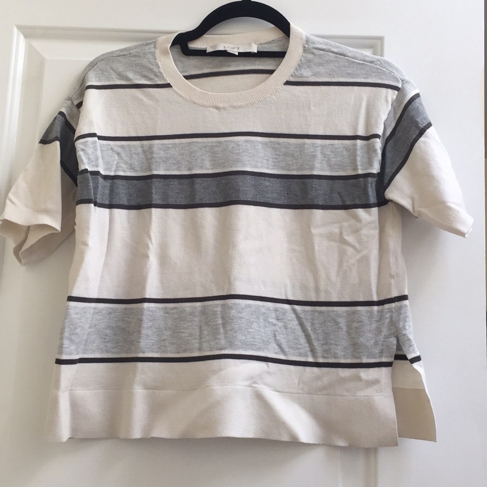 Loft Cropped Short Sleeve Sweater